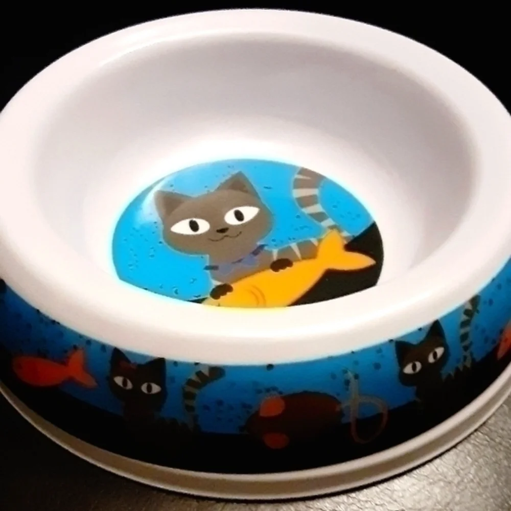 Melamine Fish-N-Kitty Cat Bowl